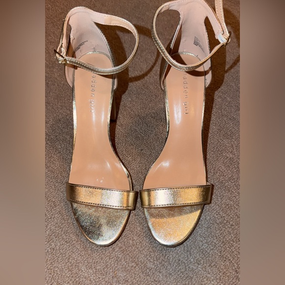 Steve Madden Metallic Gold Ankle Strap Heels - Picture 1 of 4